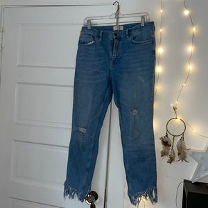 Fray-hem skinny jeans